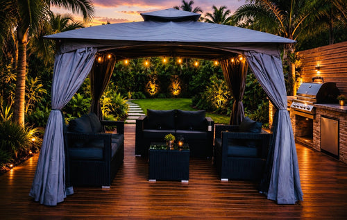 Bergen 4-Piece UV Rattan Outdoor Sofa Set with Coffee Table