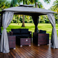 Lusaka Modern Poly Rattan Garden Seating Set – Sofa, Chair & Coffee Table
