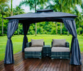 Kabwe Compact Rattan Lounge Set – 2 Chairs, Footstools & Side Table