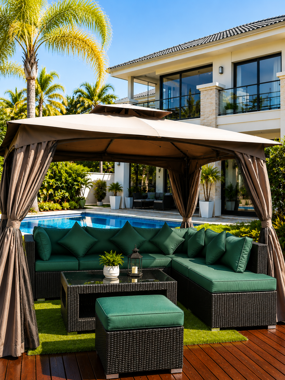 Mporokoso L-Shape Rattan Garden Furniture Set
