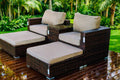 Kasama Outdoor Rattan Lounge Set – 2 Chairs, Footstools & Side Table