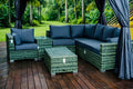 Serenje UV Rattan Garden Furniture Set – Grey Corner Sofa, Chair & Tables